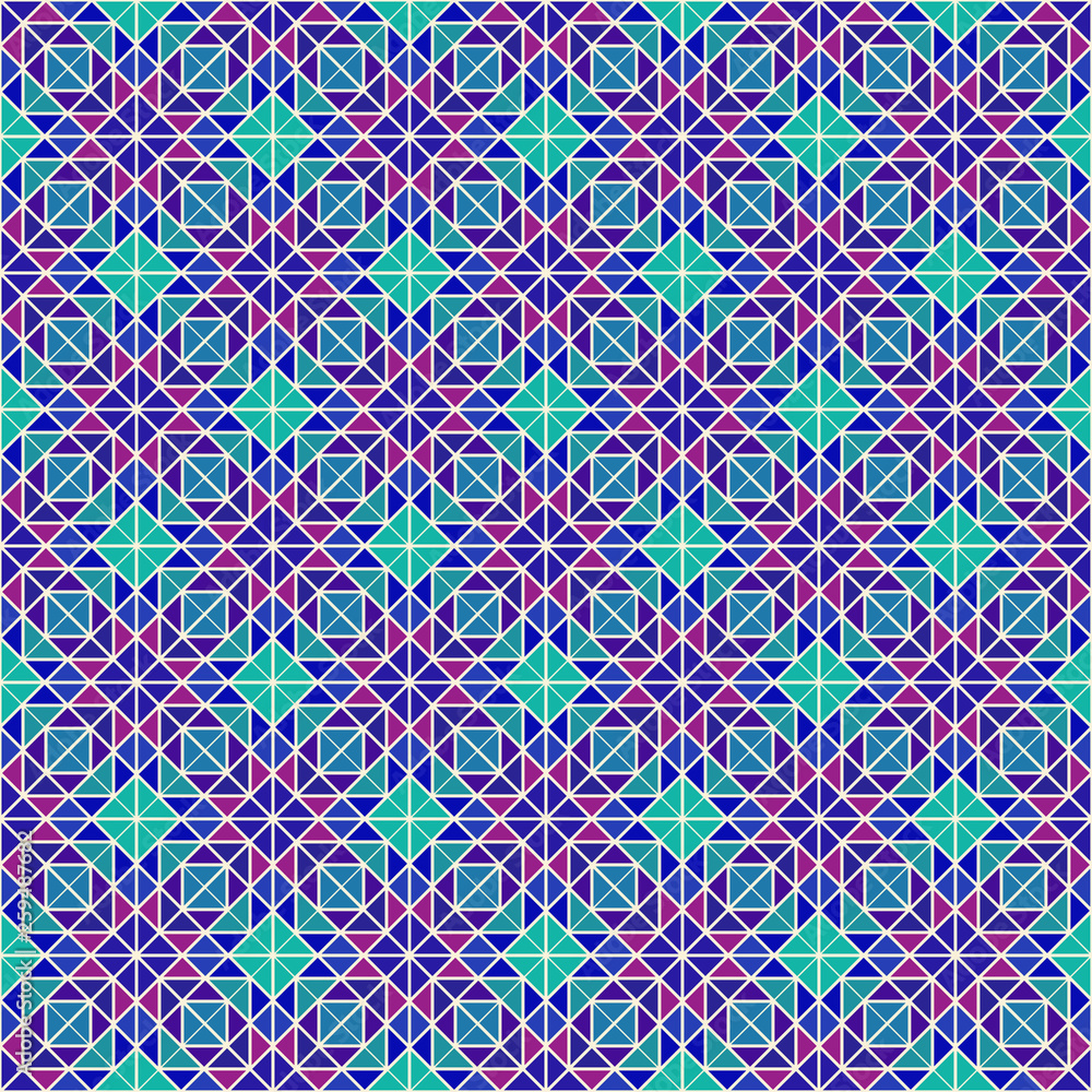 Fototapeta premium Seamless geometric pattern. Seamless modern abstract background of geometric shapes. Mosaic geometric background