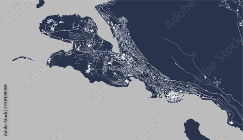 map of the city of Dubrovnik, Croatia