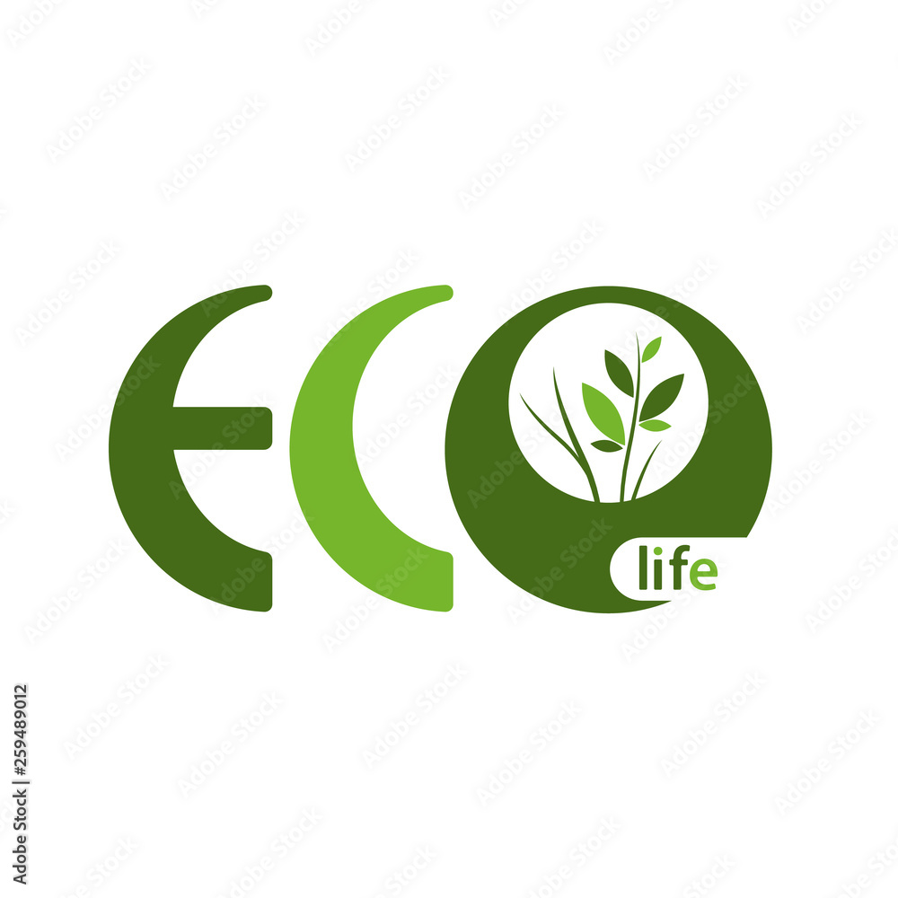 Eco Life Logo or Label. Vector Illustration. Eco Life Logo or Label. Vector Illustration.