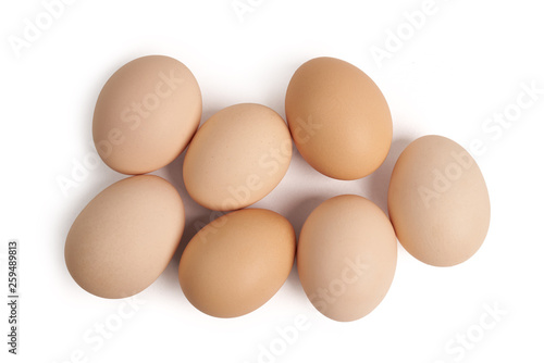 Ekologiczne jajka na białym tle