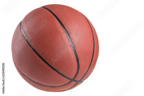 brown rubber ball for basketball  on a white background  isolate