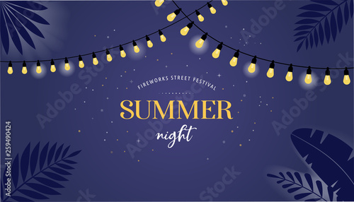 Fireworks, firecracker at night, celebration background, winner, victory poster, banner - vector illustration