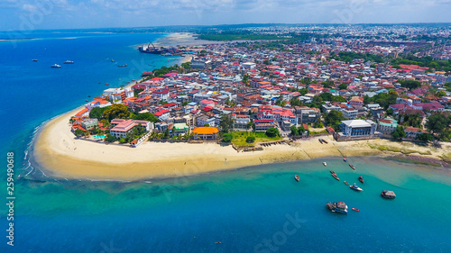 stone town zanzibar aerial view