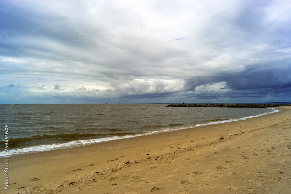 Clouds on the horizon over the Indian Ocean in Mozambique Africa