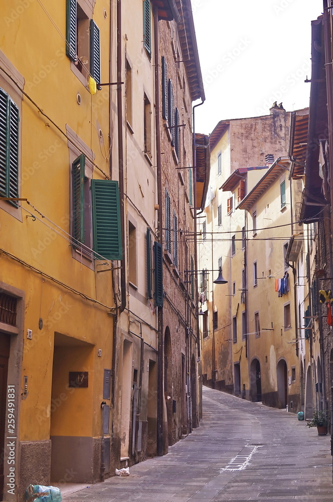 Typical street in the center of Poggibonsi, Tuscany, Italy