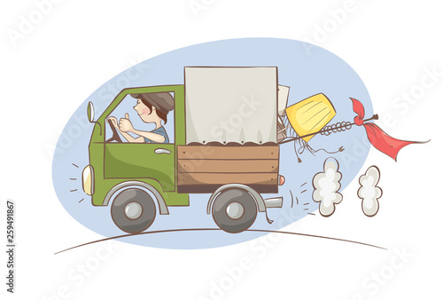 Moving / Vector illustration, transportation, Cargo Delivery.
