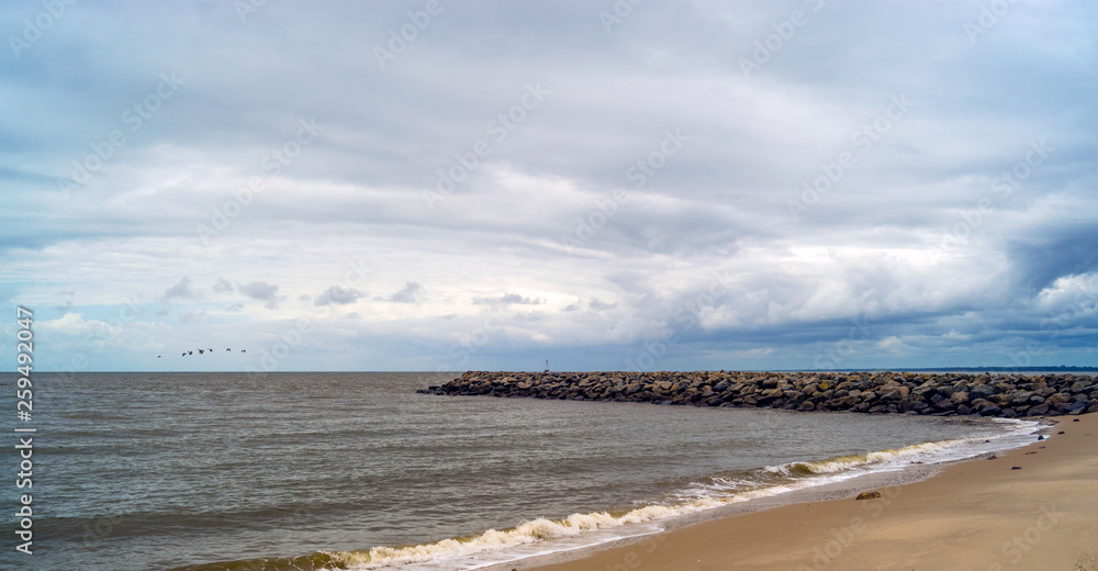 Clouds on the horizon over the Indian Ocean in Mozambique Africa