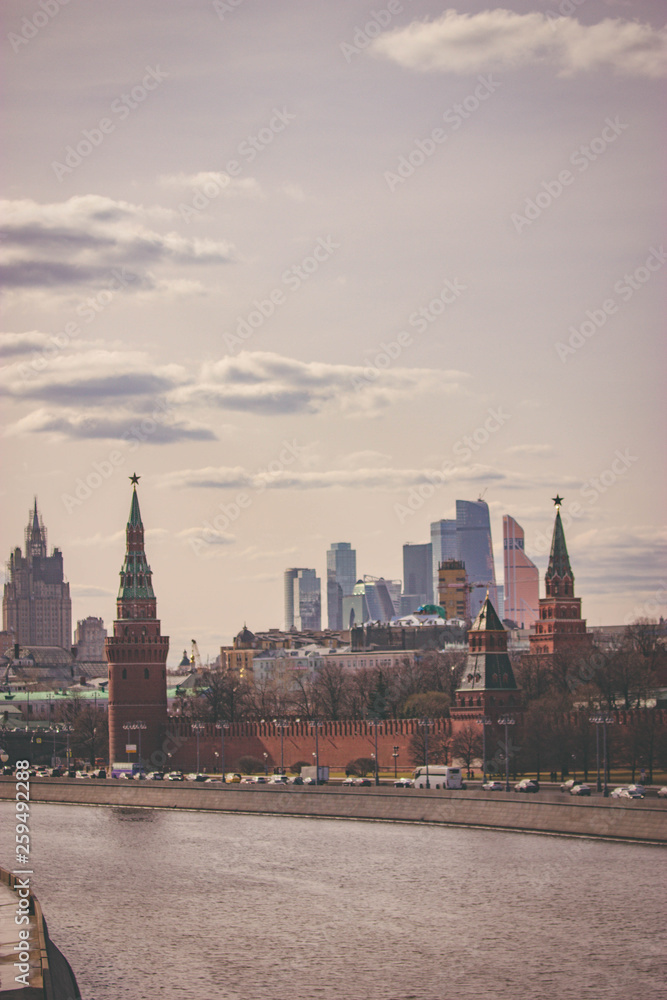 Moscow Kremlin and the waterfront. 