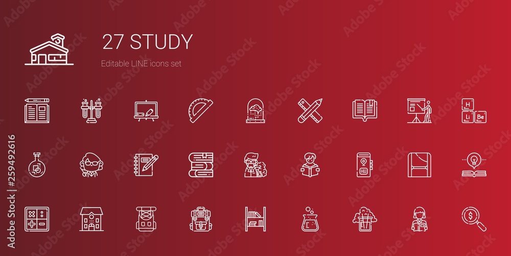 study icons set study icons set