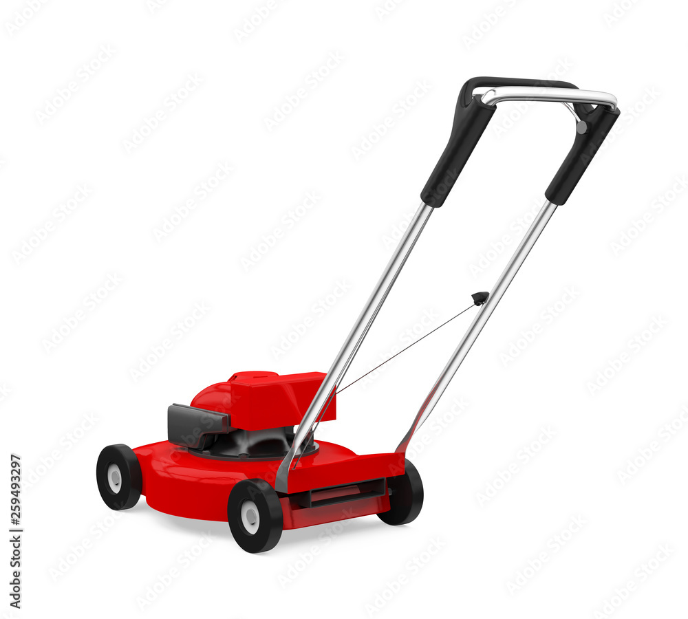 Red Lawn Mower Isolated Red Lawn Mower Isolated