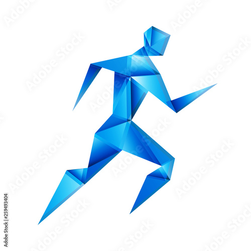 Biegacz low poly wektor