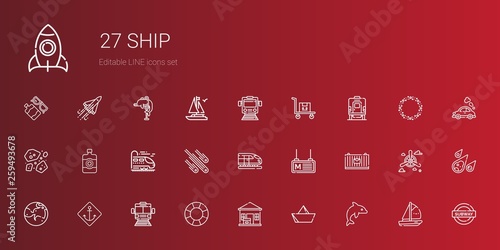 ship icons set