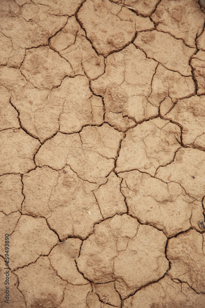 Texture of cracked red clay soil closeup, the concept of drought Texture of cracked red clay soil closeup, the concept of drought