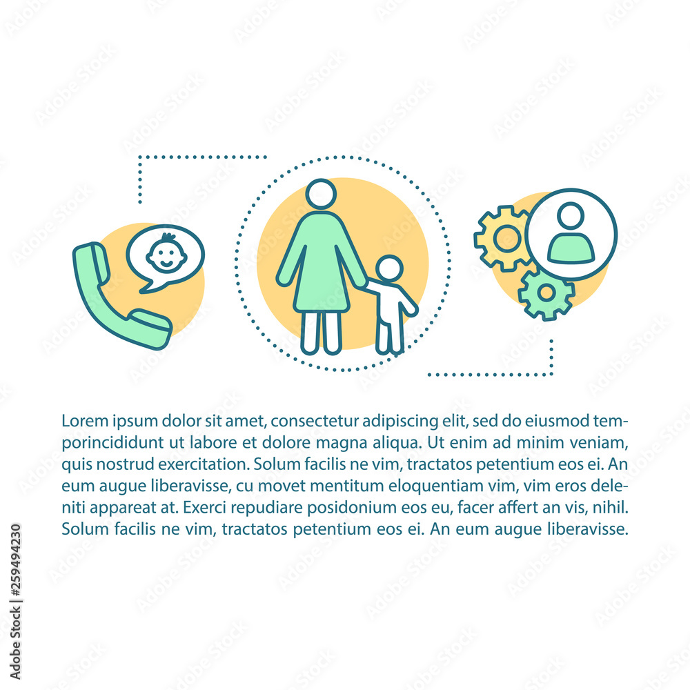 Babysitter concept linear illustration Babysitter concept linear illustration