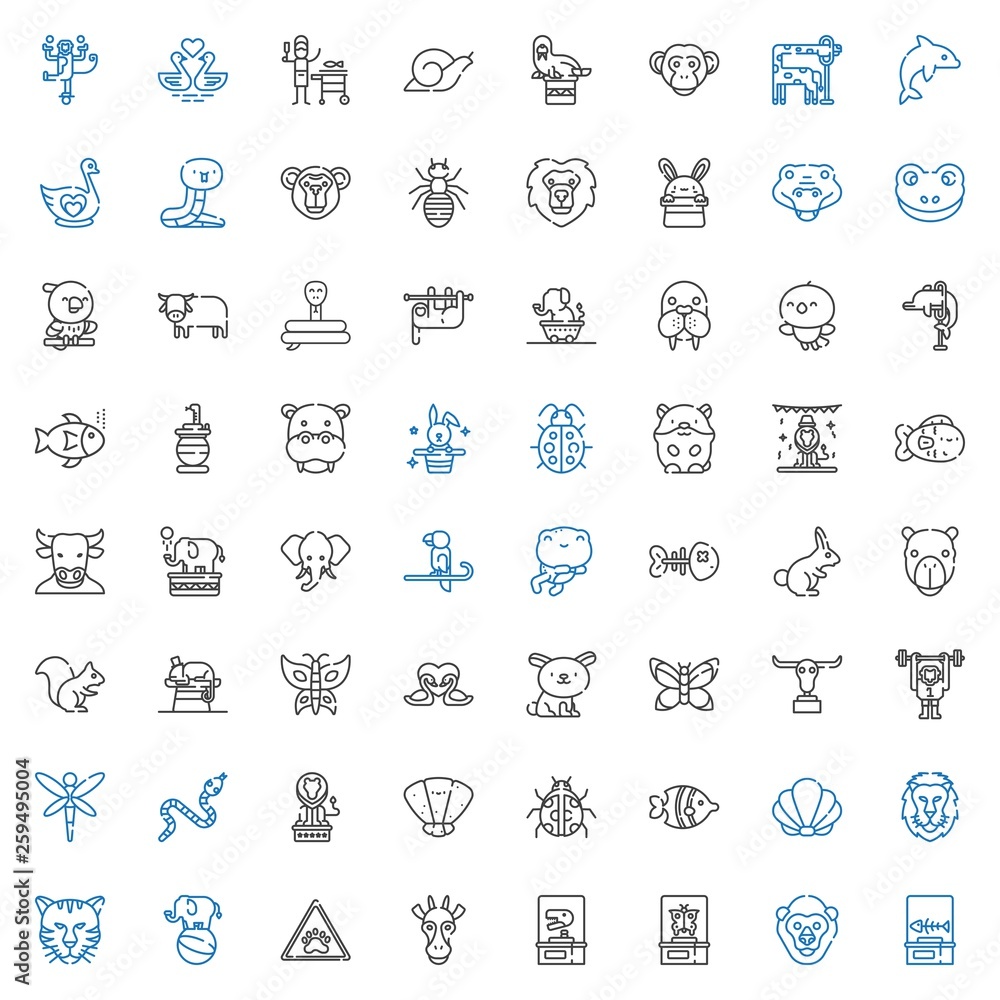 wildlife icons set wildlife icons set