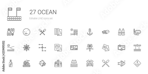 ocean icons set