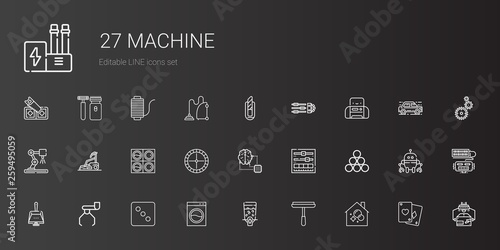 machine icons set
