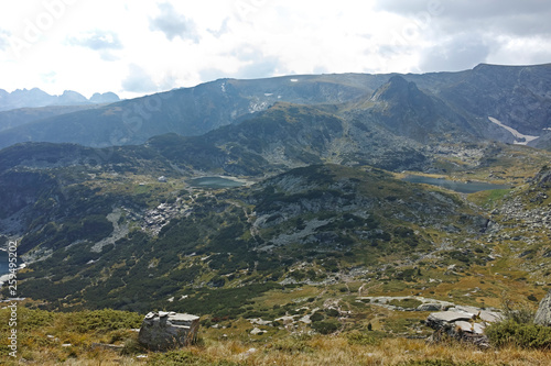 Landscape of Green Hills of Rila Mountan near The Seven Rila Lakes, Bulgaria