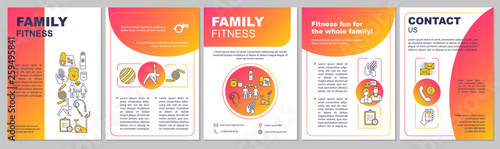 Family fitness center brochure template layout