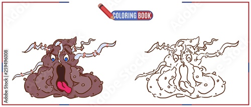 picture for coloring with a monster sick