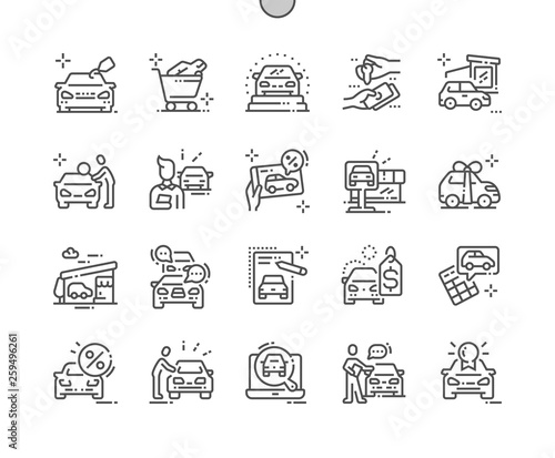 Car shop Well-crafted Pixel Perfect Vector Thin Line Icons 30 2x Grid for Web Graphics and Apps. Simple Minimal Pictogram