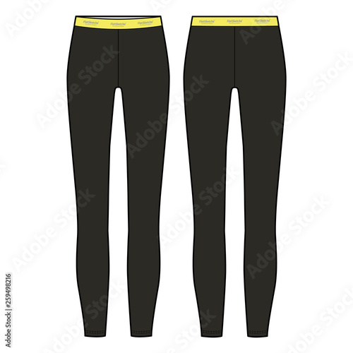 LEGGINGS pants fashion flat sketch template