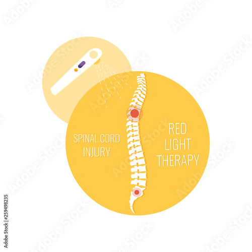 Illustration of inflamed spine. Healthcare Icon