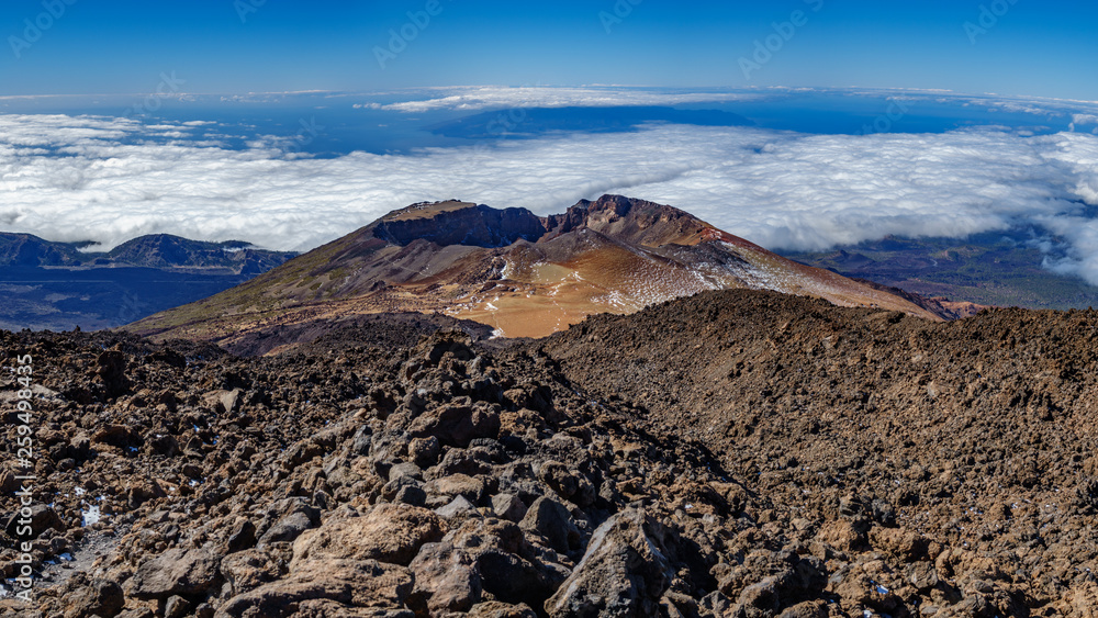 Pico viejo crater huge gigapan in Tenerife island, top view