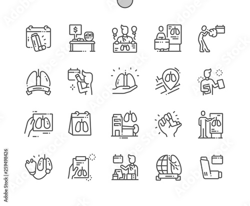 World Asthma Day Well-crafted Pixel Perfect Vector Thin Line Icons 30 2x Grid for Web Graphics and Apps. Simple Minimal Pictogram
