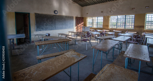 Empty school class room Zambia