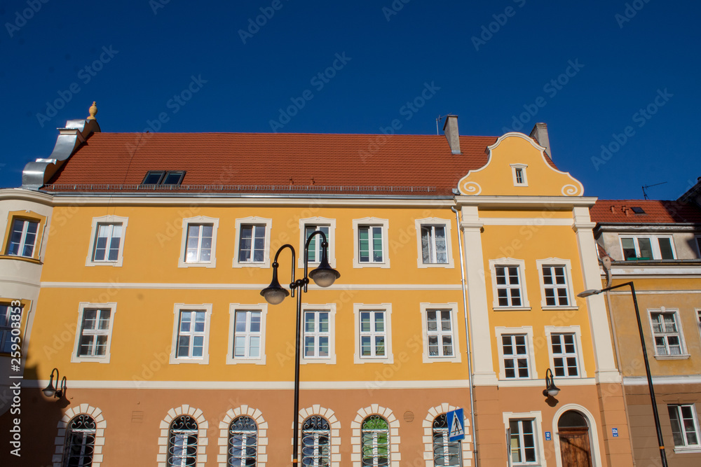 Fototapeta premium OPOLE, POLAND - April 01, 2019: Old City in Opole City Center Near the Market Square