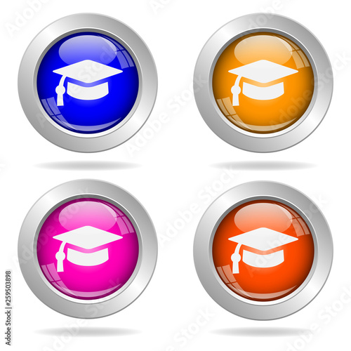 Set of round color icons. Education icon