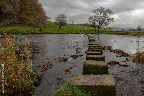 Stepping stones crossing the River Hodder photo