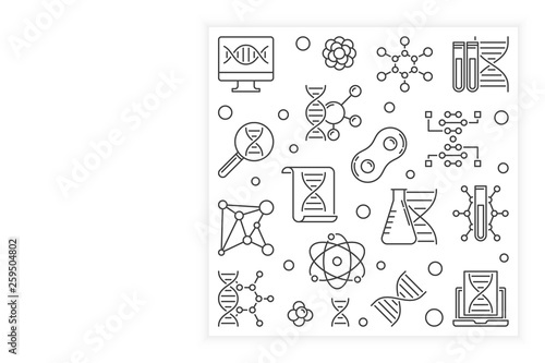 DNA vector outline square minimal banner or design element