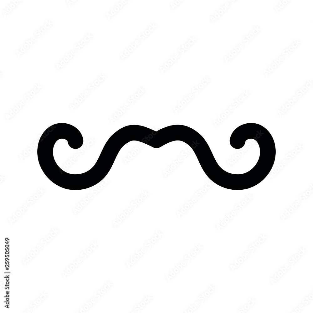 Vector moustache Icon, logo 