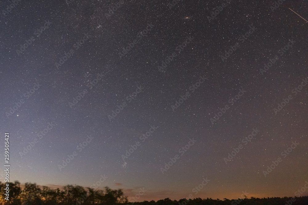 Starry sky over the Curonian Spit. National Park Starry sky over the Curonian Spit. National Park