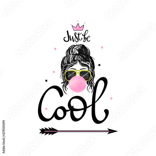 slogan with girl in sunglasses 