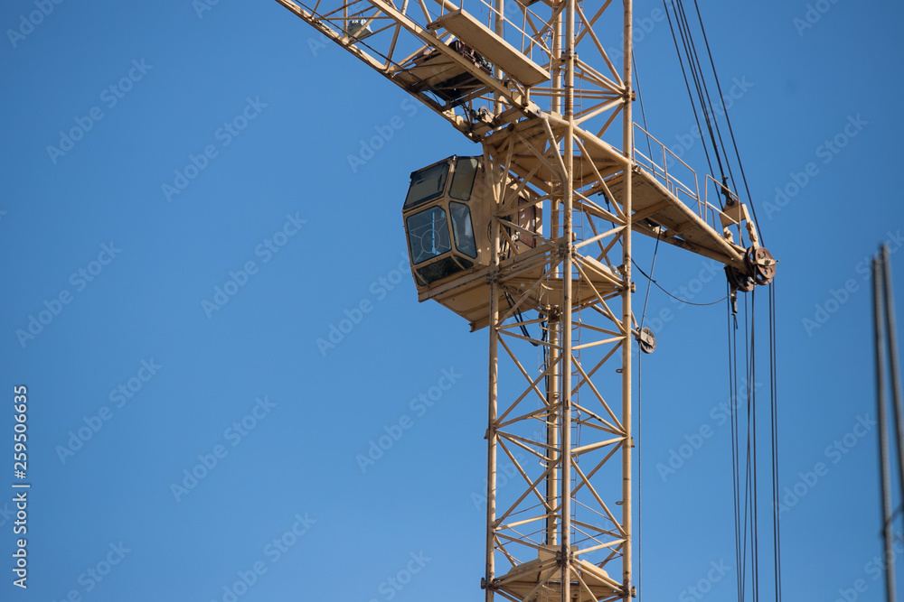 Lots of tower Construction site with cranes and building with blue sky background Lots of tower Construction site with cranes and building with blue sky background