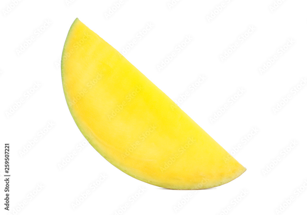Fresh mango slice isolated on white background, closeup Fresh mango slice isolated on white background, closeup