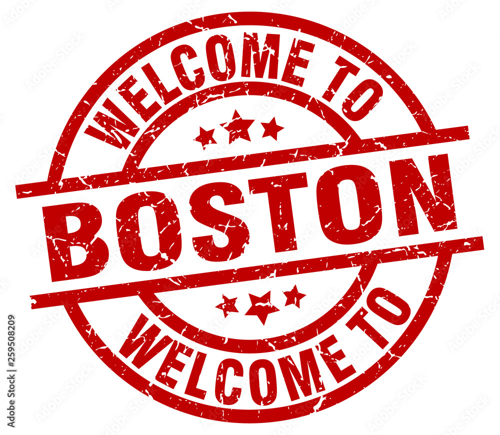 welcome to Boston red stamp