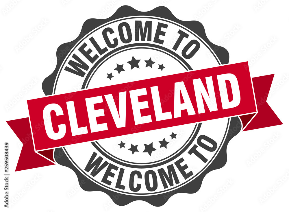 Obraz premium Cleveland round ribbon seal
