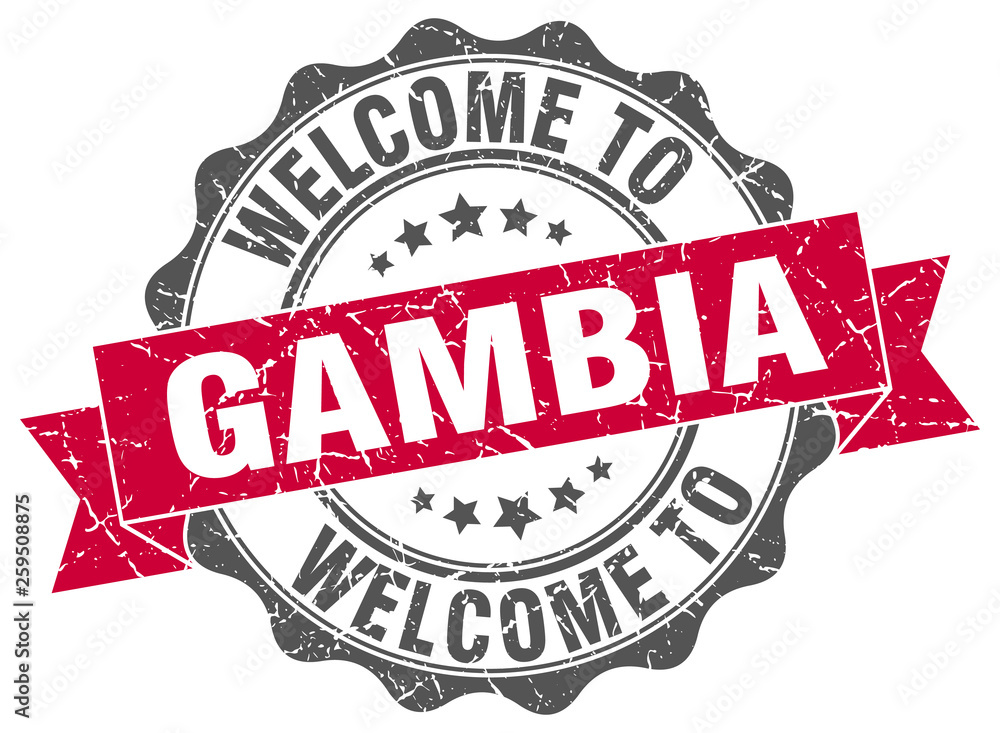 Fototapeta premium Gambia round ribbon seal