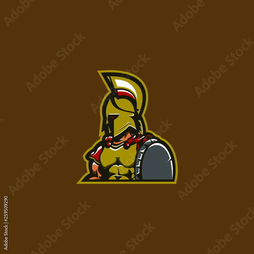 Spartan Knights using complete armor with Shields logo concept