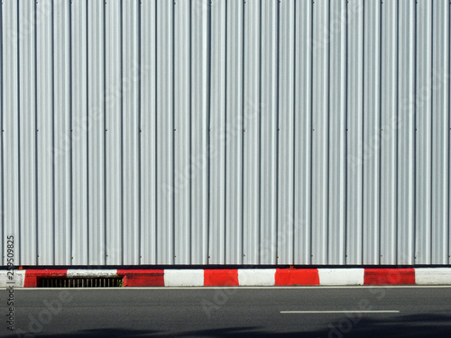 corrugated metal street wall