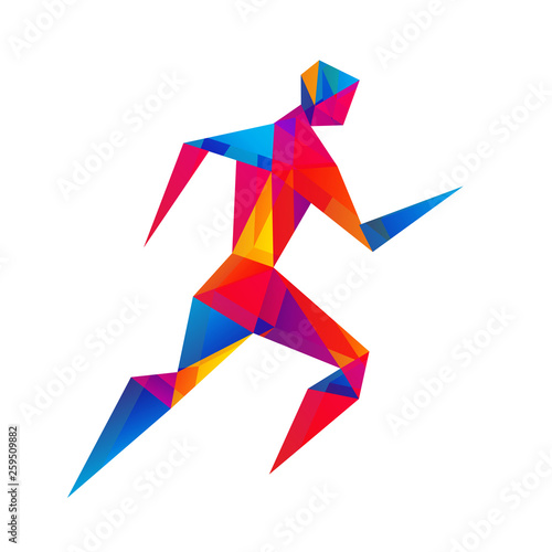 Biegacz low poly wektor
