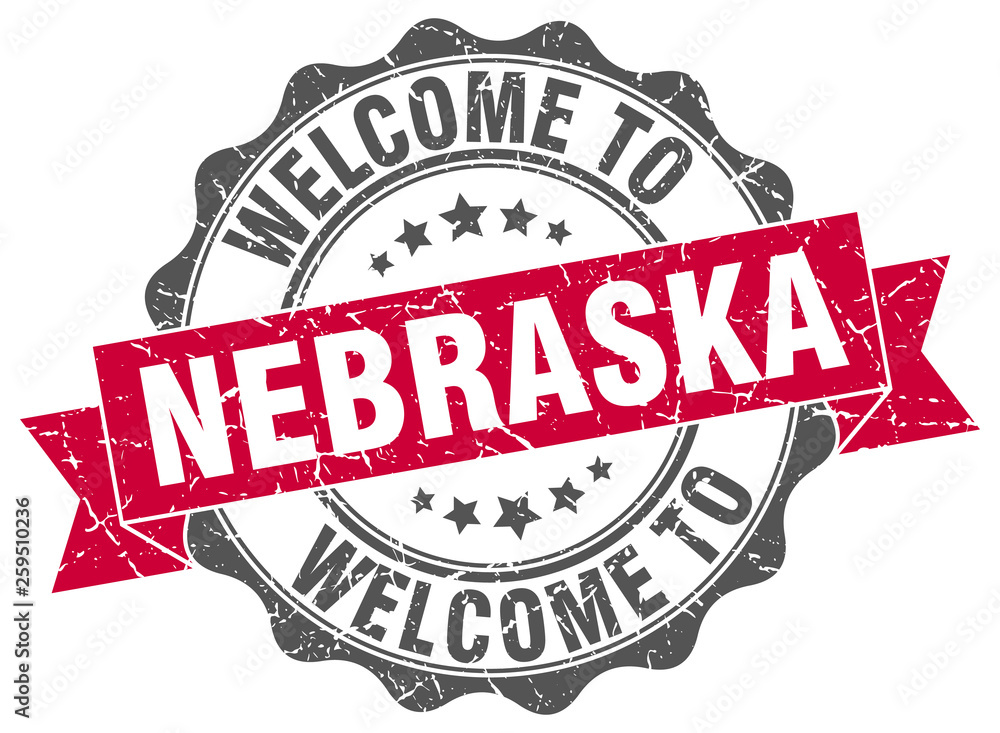 Obraz premium Nebraska round ribbon seal