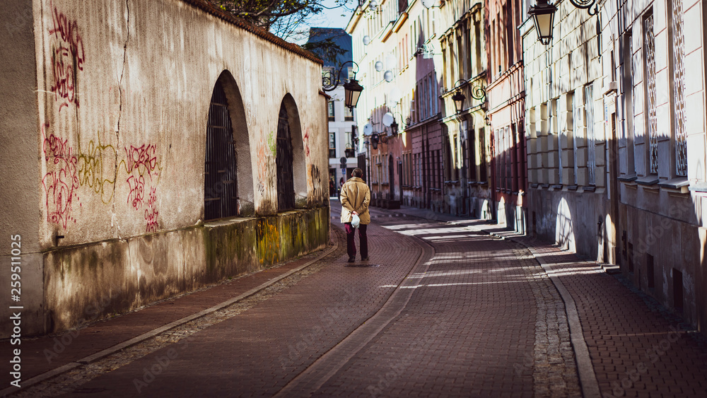 narrow street in  Warsawa