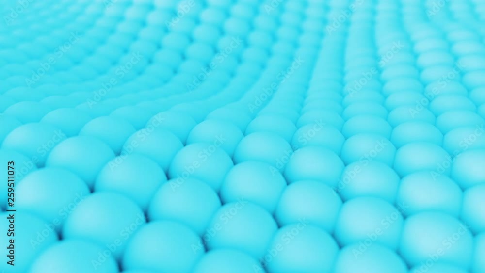 3D abstract texture blue balls waves background shapes. 4K loop computer rendering animation. 3D abstract texture blue balls waves background shapes. 4K loop computer rendering animation.