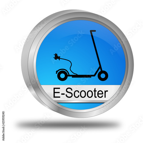 E-Scooter Button - 3D illustration