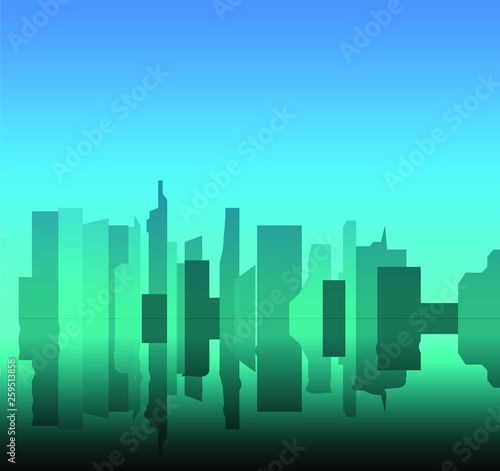 Trendy city skyline. Vector illustration eps 10.